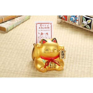 日本藥師窯-彩繪大當招財貓-金