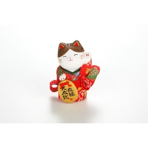 日本藥師窯-彩繪小判招財貓-良緣