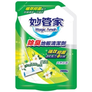 Magic Amah妙管家除臭地板清潔劑/天然花香-補充包-2000g-最低訂購量4箱(6入/箱)