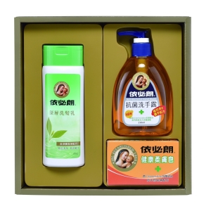 依必朗深層洗髮乳200g*1＋依必朗抗菌洗手露250ml*1＋依必朗健康柔膚皂100g*1