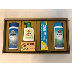 依必朗深層洗髮乳400g*1＋依必朗抗菌沐浴乳400g*1＋依必朗抗菌洗手乳220ml＋依必朗健康柔膚皂100g*1＋固齡玉新氟牙膏150g*1