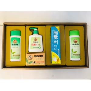 依必朗深層洗髮乳200g*1＋依必朗抗菌沐浴乳200g*1＋依必朗抗菌洗手乳220ml＋依必朗健康柔膚皂100g*1＋固齡玉新氟牙膏150g*1