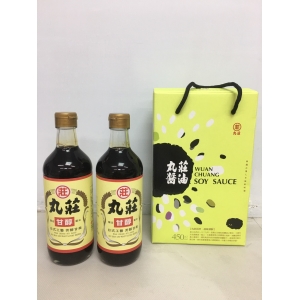 丸莊甘醇釀造醬油禮盒組-450ml*2(最低訂購量6組/箱)