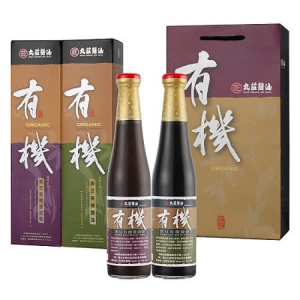 丸莊黑豆有機醬油禮盒-黑豆有機醬油膏420ml＋黑豆有機醬油清420ml(最低訂購量6組/箱)