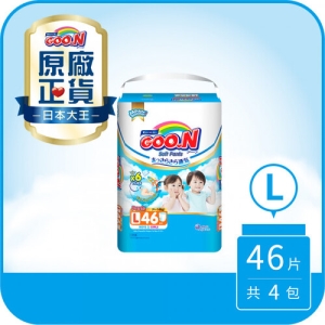 【日本大王GOO.N】褲型-國際版輕薄舒爽(L*46片*4串/箱)