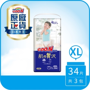 【日本大王GOO.N】褲型-境內版奢華肌(XL*34片*3串/箱)