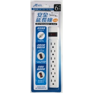 Mayka明家 1開6插 電腦延長線 4呎 / 組 SP-604-4