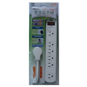 Mayka明家 1開6插 電腦延長線 15A(電壓器使用) 6呎 / 組 C7688A-6