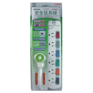 Mayka明家 6開6插 電腦延長線 6呎 / 組 C3668A-6