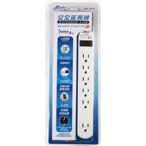 Mayka明家 1開6插 電腦延長線 11A(彩色插座) 6呎 / 組 SP-6081-6