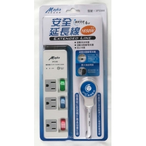 Mayka明家 3開3插 電腦 延長線 6呎 /組 3P3344-6