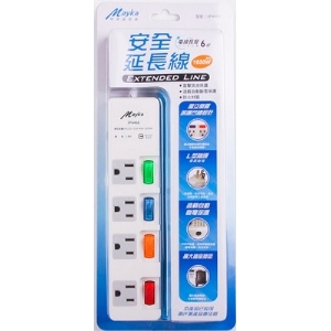 Mayka明家 4開4插電腦 延長線 6呎 / 組 3P4468-6