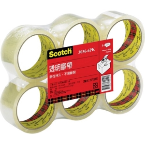 3M Scotch 封箱 透明膠帶 60mm x 40y 6捲入 /封 3036