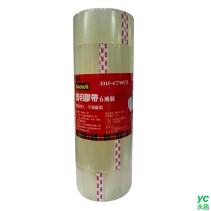3M Scotch 封箱 透明膠帶 48mm x 90y 6捲入 /封 3010-6T90YD ( 舊型號3036 )