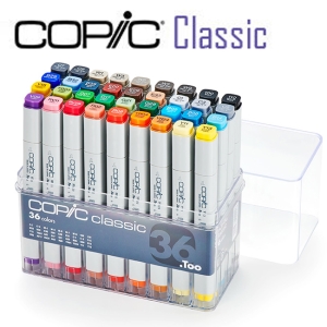 日本原裝進口 COPIC  classic 第一代方桿麥克筆  36色/ 盒裝 (原廠公司貨)