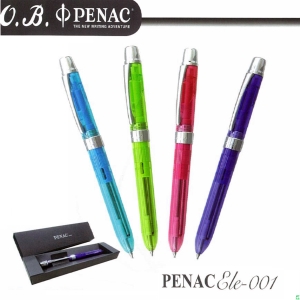 O.B. PENAC Ele-001三合一多功能筆(0.7mm原字筆藍、紅 + 0.5mm自動鉛筆)  (粉紅 / 1支) OB#TF1401-25