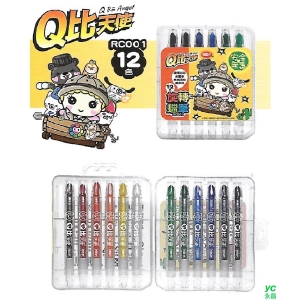 利百代 Q比天使旋轉蠟筆 RC001  12色/盒V