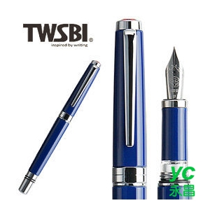 臺灣 TWSBI 三文堂 Classic 寶藍桿活塞上墨鋼筆(新版) / 支