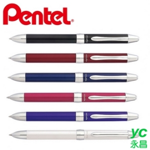 【Pentel飛龍】XBXW1375 美酷孃-旋轉三用原子筆(黑、紅0.7mm+自動鉛筆0.5mm)  /支