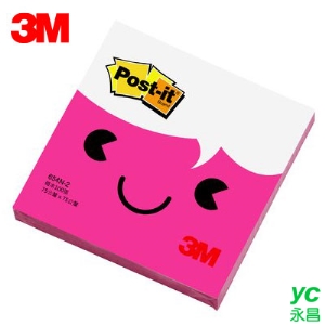 3M 利貼可再貼便條紙 654N-2 螢光桃紅 / 本