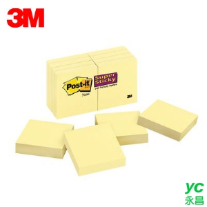 3M 利貼狠黏便條紙紙磚 255S-8PK-1 黃色 8本 / 包