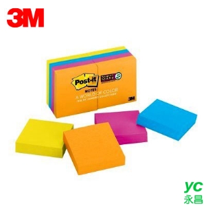 3M 利貼狠黏便條紙紙磚 255S-8PK-2 四色 8本 / 包