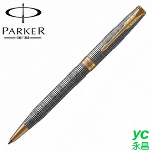 【派克 PARKER】卓爾系列 純銀格紋金夾 原子筆 P1931492 /支