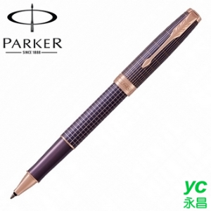 【派克 PARKER】卓爾系列 紫砂純銀格金夾 鋼珠筆 P1931544 /支