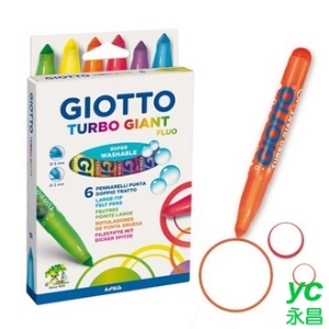 【義大利 GIOTTO】433000  超好洗粗細雙效彩色筆 螢光6色/盒