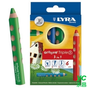 【德國 LYRA】3831060  Groove(3合1)胖胖三角洞洞筆 6色/盒