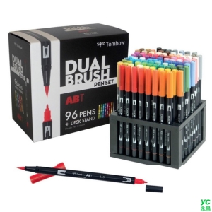 新品上市 日本 TOMBOW 蜻蜓 XCAB-T96CQP 雙頭彩色毛筆 ABT 96色入 /盒
