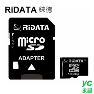 【RiDATA錸德】 micro SDHC Class10  16GB 記憶卡 /個