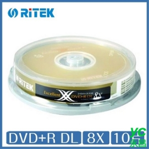 【RiTEK錸德】 8X DVD+R DL 桶裝 8.5GB X版 10片/組