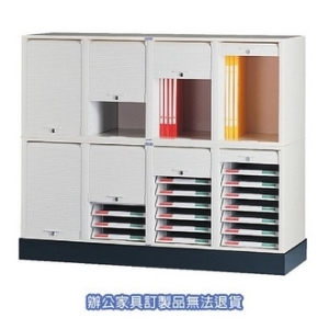 捲門式 公文櫃 收納櫃 CP-6404 + CP-6407 + CP-04 四排腳座