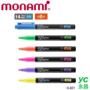韓國 慕那美 Highlighter 水性 1~4mm 斜尖 H-601 螢光筆 /支