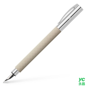 【FABER-CASTELL】輝柏 成吉思汗AMBITION繩紋系列(天然樹脂筆桿) F/EF筆尖 白沙色鋼筆 / 支 149621/149622