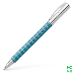 【FABER-CASTELL】輝柏 成吉思汗AMBITION繩紋系列(天然樹脂筆桿) 海洋藍原子筆 / 支 147095
