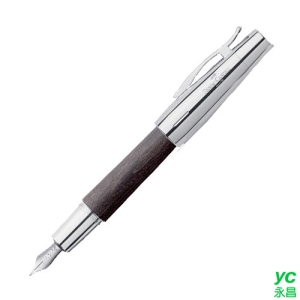 【FABER-CASTELL】輝柏 E-MOTION梨木系列 亮面黑色筆桿 M/F/EF筆尖 鋼筆 / 支 148220/148221/148222
