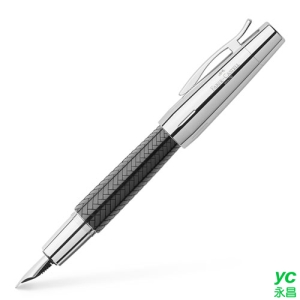 【FABER-CASTELL】輝柏 E-MOTION系列 鑲木紋黑色筆桿 M/F/EF筆尖 鋼筆 / 支 148240/148241/148242