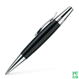 【FABER-CASTELL】輝柏 E-MOTION系列 鑲木紋黑色筆桿 旋轉原子筆 / 支 148351