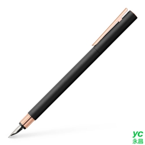 【FABER-CASTELL】輝柏 NEO Slim系列 黑沙袖珍帝黃金 F/EF筆尖 鋼筆 / 支 343101/343102