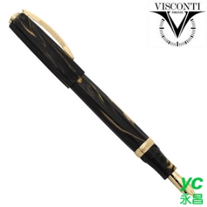 義大利 VISCONTI  Medici 黑金 鋼筆 /支 KP17-07-FP