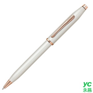CROSS 高仕 新世紀系列 珍珠白亮漆玫瑰金色原子筆 / 支 AT0082WG-113