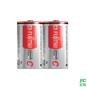 FUJITSU 富士通 2號 C 鹼性電池 2入 / 卡