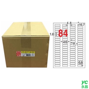 【龍德】A4三用電腦標籤 11.1x46mm 白色 1000入 / 箱 LD-827-W-B