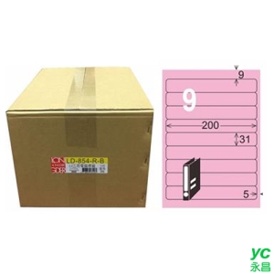 【龍德】A4三用電腦標籤 31x200mm 粉紅色1000入 / 箱 LD-854-R-B