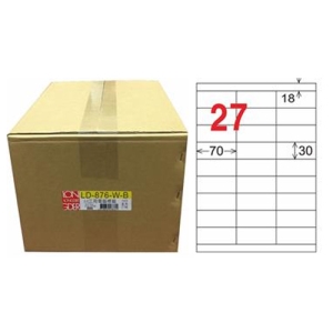 【龍德】A4三用電腦標籤 30x70mm 白色1000入 / 箱 LD-876-W-B