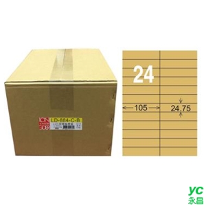 【龍德】A4三用電腦標籤 24.75x105mm 牛皮紙 1000入 / 箱 LD-884-C-B