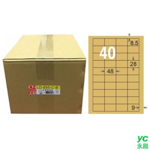 【龍德】A4三用電腦標籤 28x48mm 牛皮紙 1000入 / 箱 LD-895-C-B