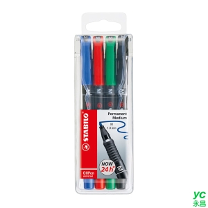 STABILO 德國 思筆樂 OHPen universal 永久性萬用油性筆1.0mm 4色組 / 包 843/4